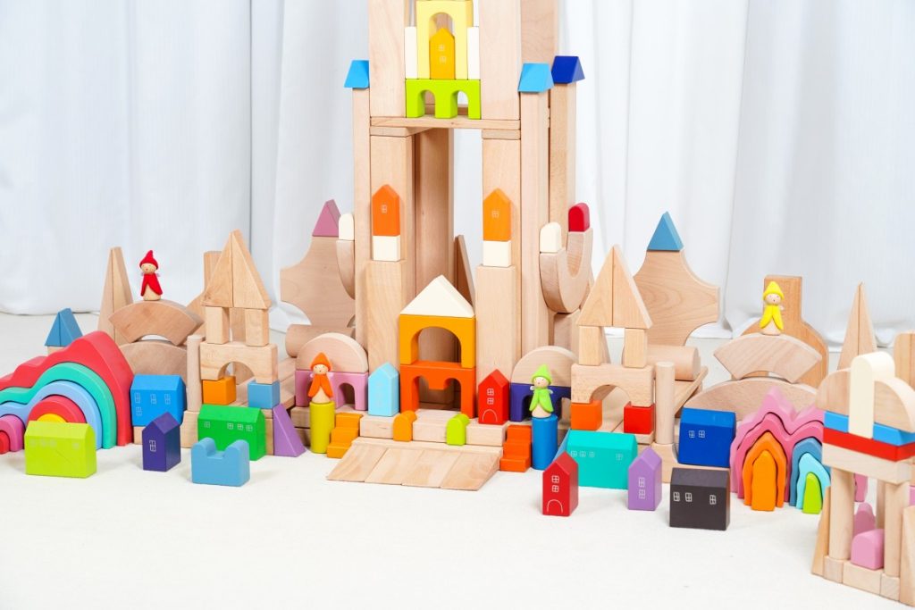 260-Piece Fairy Tale City Wooden Building Block Set
