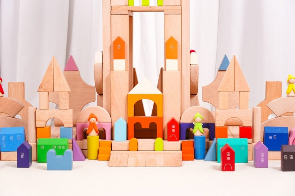 260-Piece Fairy Tale City Wooden Building Block Set