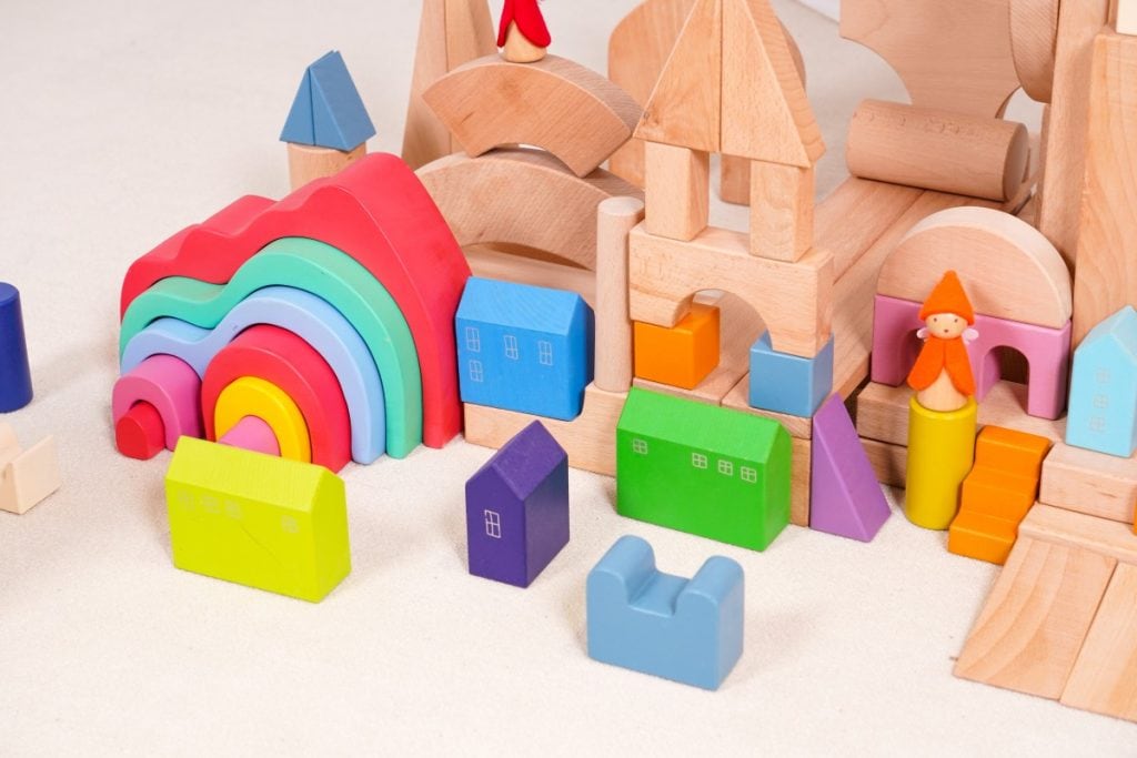 260-Piece Fairy Tale City Wooden Building Block Set
