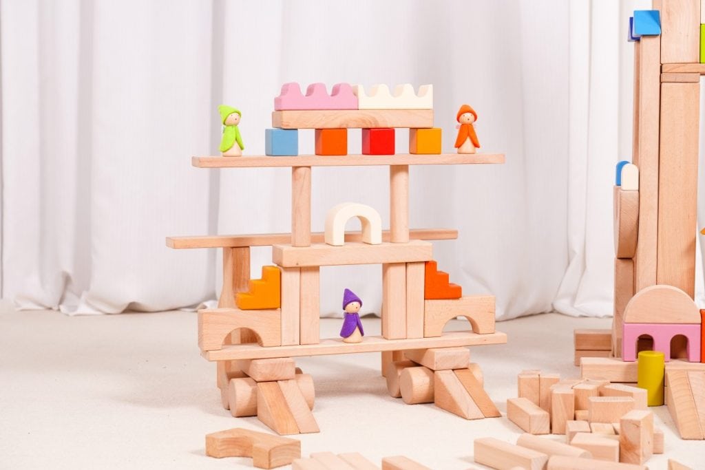 260-Piece Fairy Tale City Wooden Building Block Set