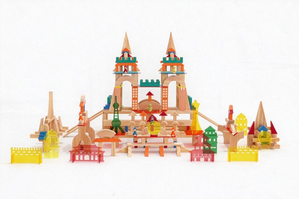 307-Piece Fantasy City Wooden Building & Small World Play Set