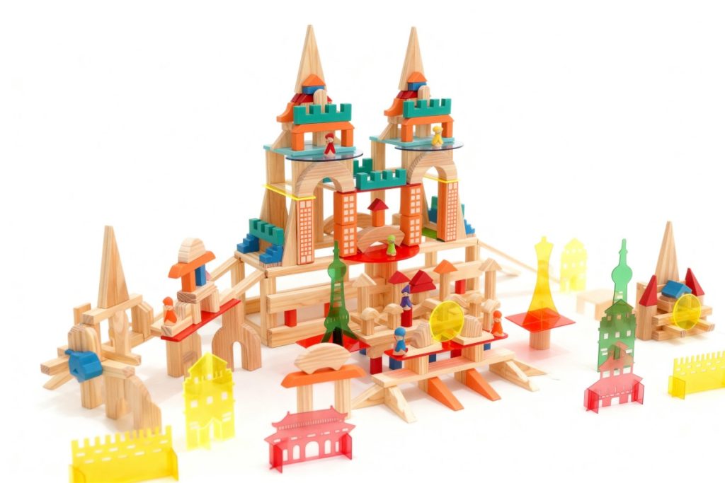 307-Piece Fantasy City Wooden Building & Small World Play Set