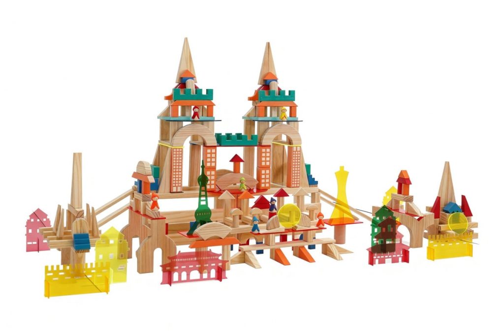 307-Piece Fantasy City Wooden Building & Small World Play Set