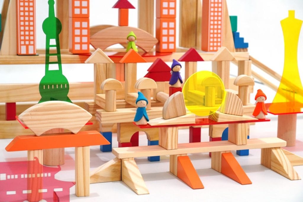 307-Piece Fantasy City Wooden Building & Small World Play Set