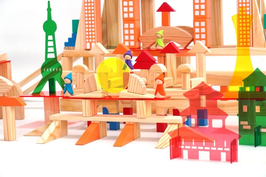 307-Piece Fantasy City Wooden Building & Small World Play Set