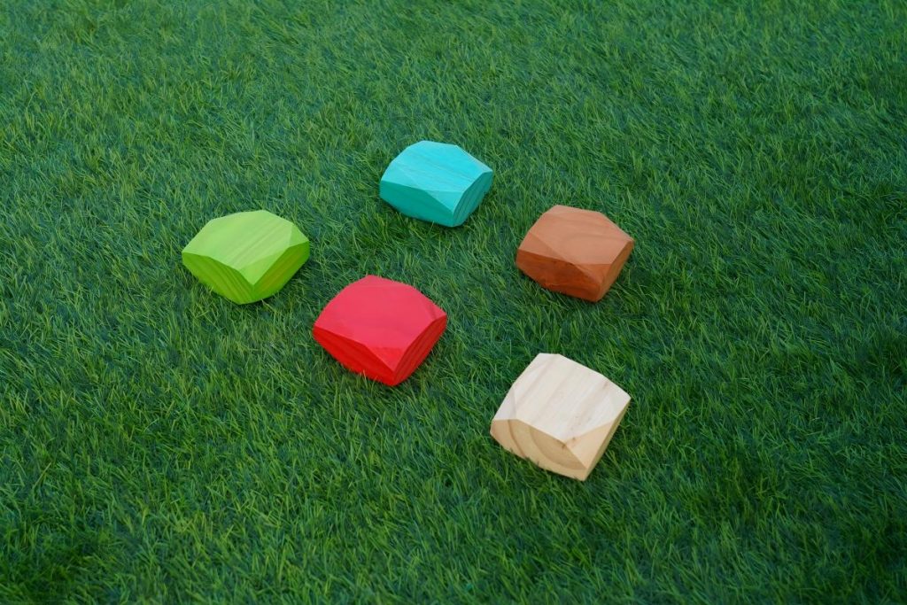 398-Piece Rainbow Faceted Stacking Stones & Small World Building Set