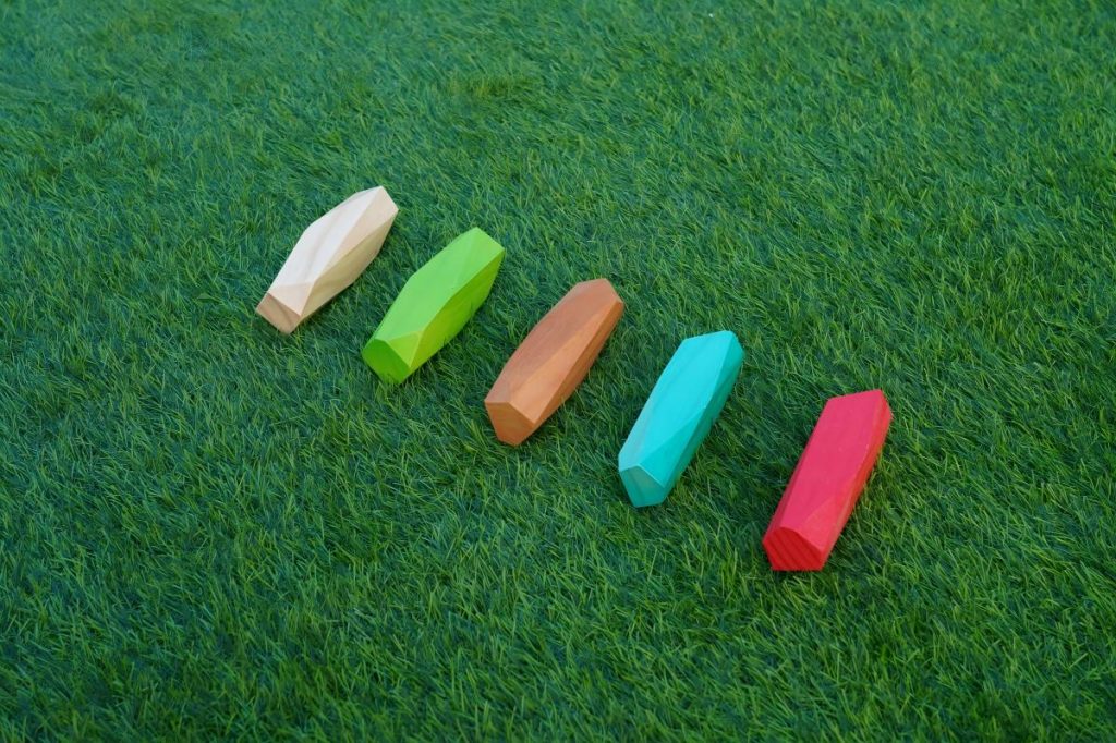 398-Piece Rainbow Faceted Stacking Stones & Small World Building Set