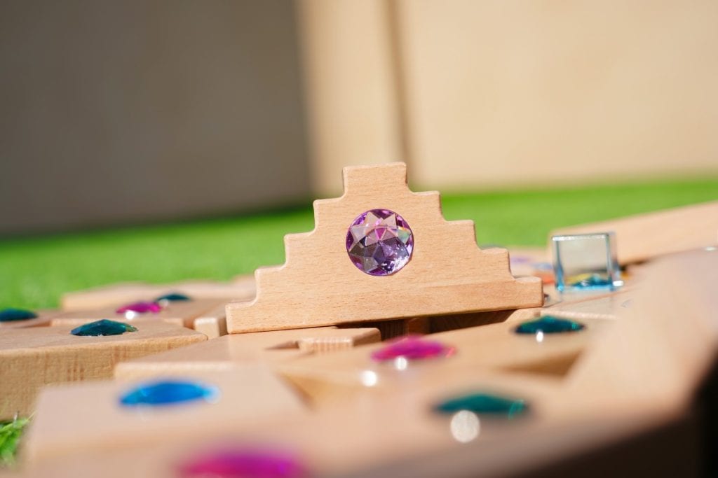 48-Piece Beechwood Jewel Building Blocks Set