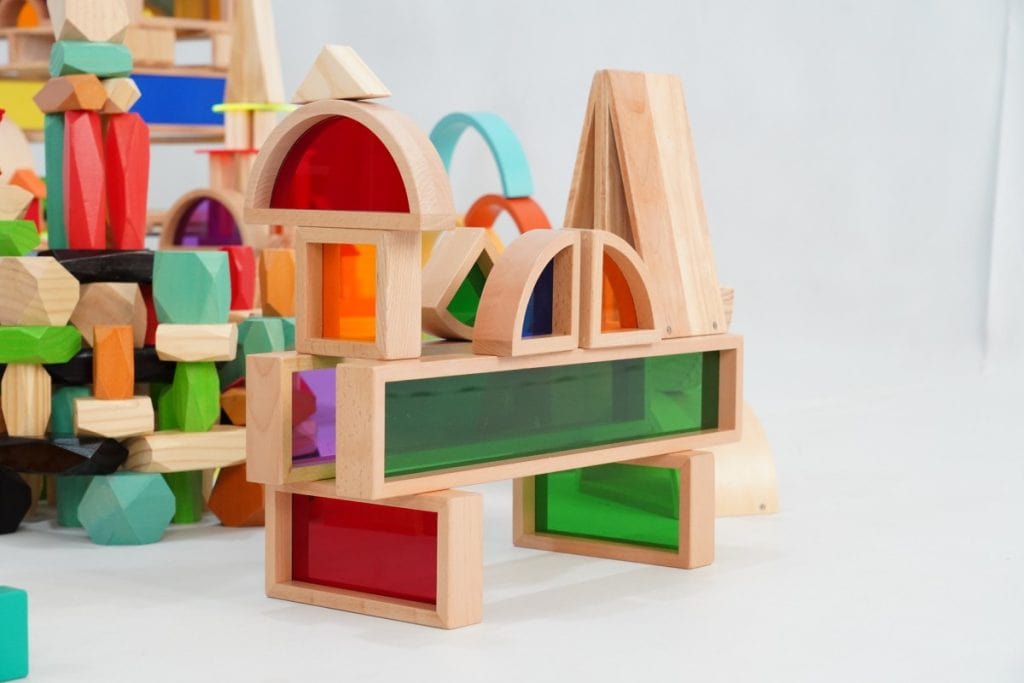 578-Piece Wooden Construction & Small World Play Set