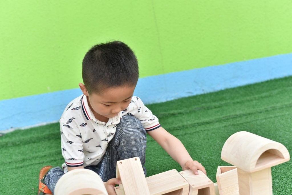 58-Piece Large Hollow Wooden Building Blocks Set