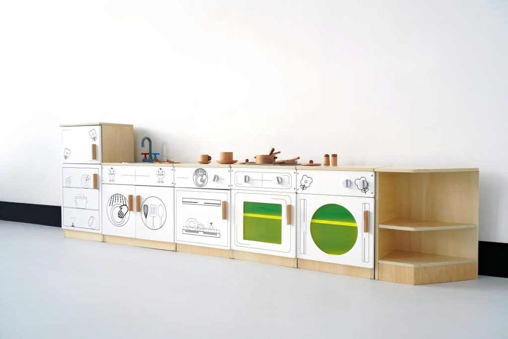 6-Piece Modular Wooden Preschool Play Kitchen Set