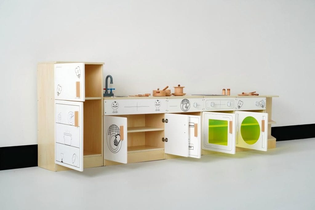 6-Piece Modular Wooden Preschool Play Kitchen Set