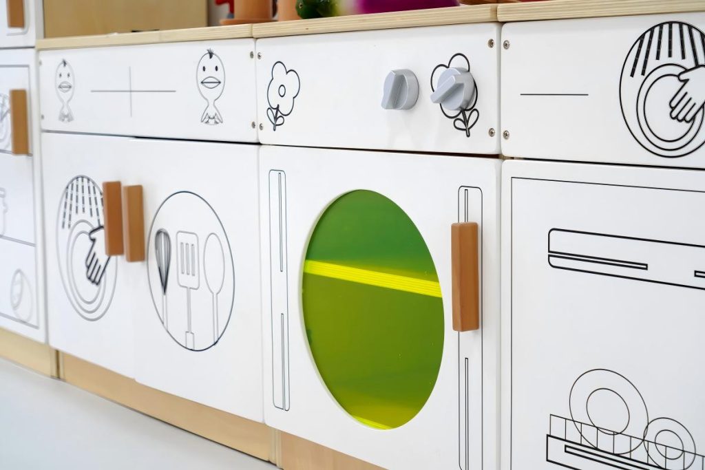 6-Piece Modular Wooden Preschool Play Kitchen Set