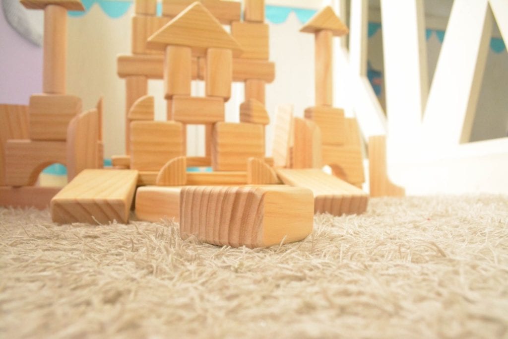64-Piece Rounded-Edge Pinewood Unit Block Set