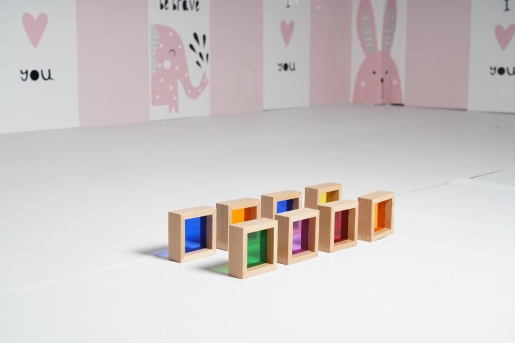 68-Piece Jumbo Beechwood Acrylic Window Blocks Set