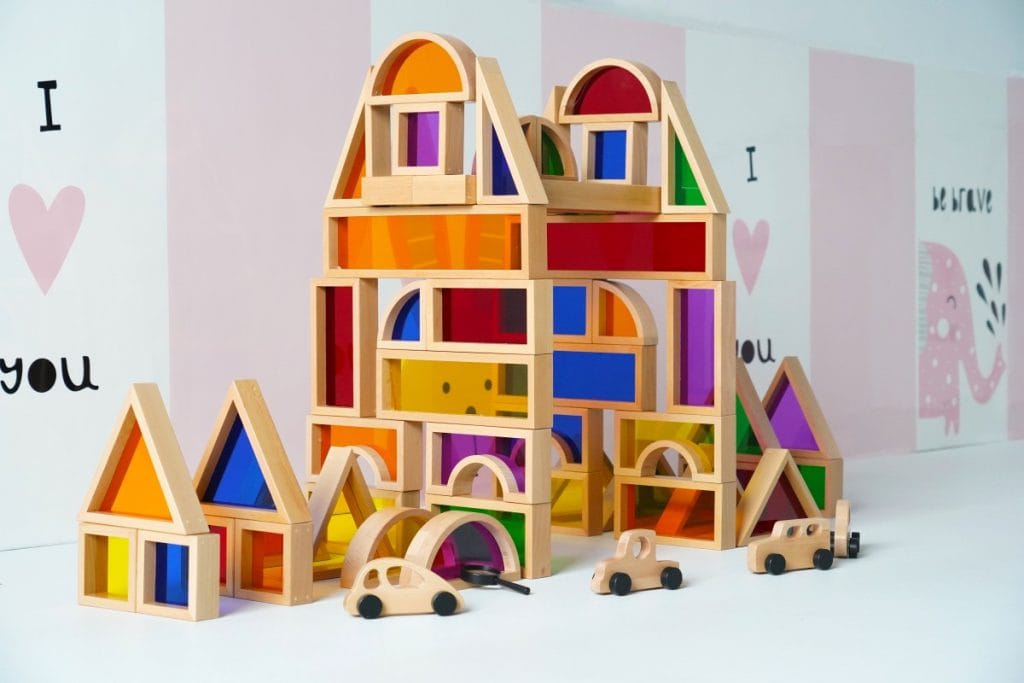 68-Piece Jumbo Beechwood Acrylic Window Blocks Set