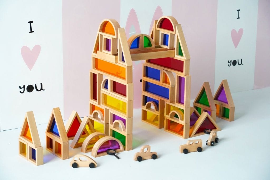 68-Piece Jumbo Beechwood Acrylic Window Blocks Set