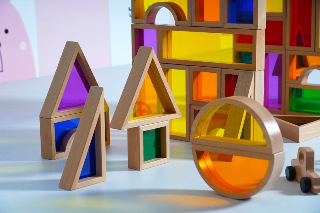 68-Piece Jumbo Beechwood Acrylic Window Blocks Set