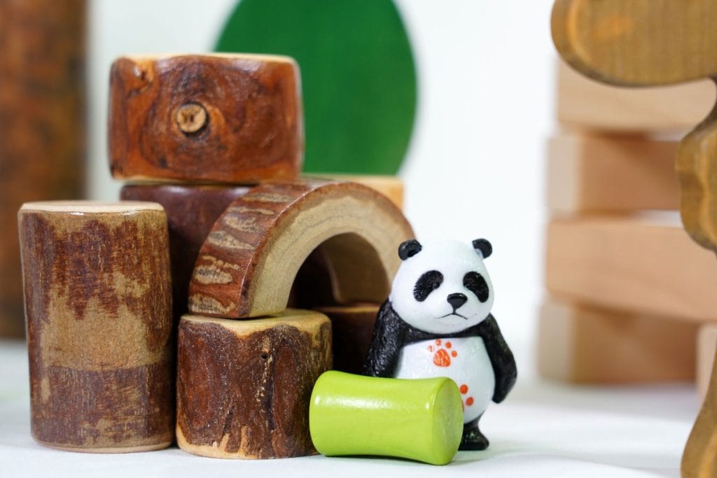 71-Piece Wooden Dinosaur & Woodland Small World Play Set