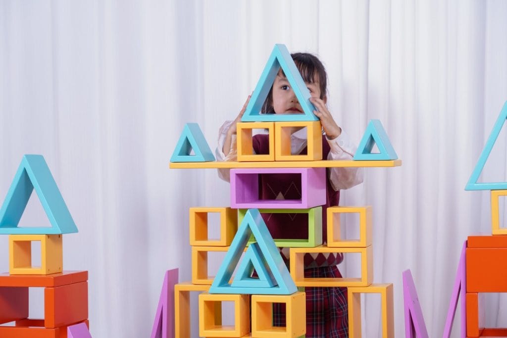 76-Piece Colorful Large Hollow Wooden Building Block Set