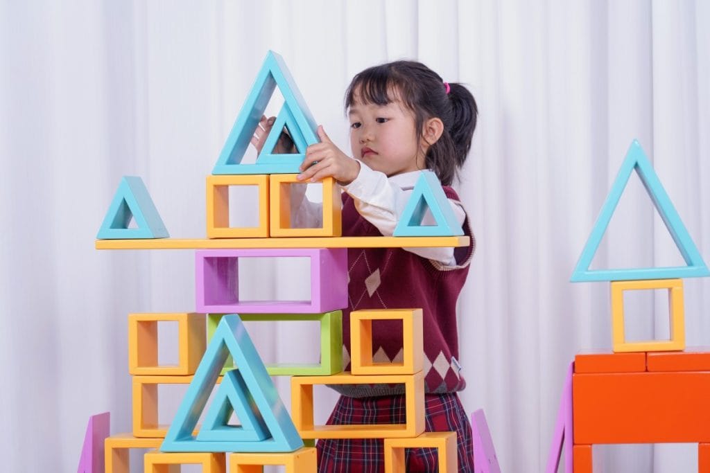 76-Piece Colorful Large Hollow Wooden Building Block Set