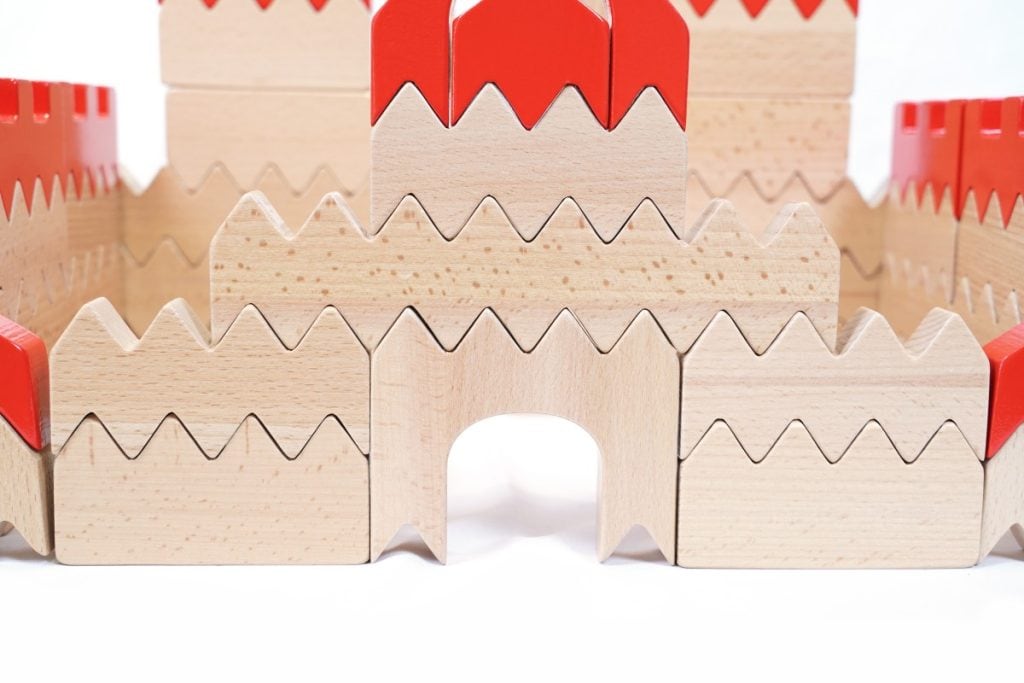 79-Piece Beechwood Castle & Acrylic Jewel Building Set