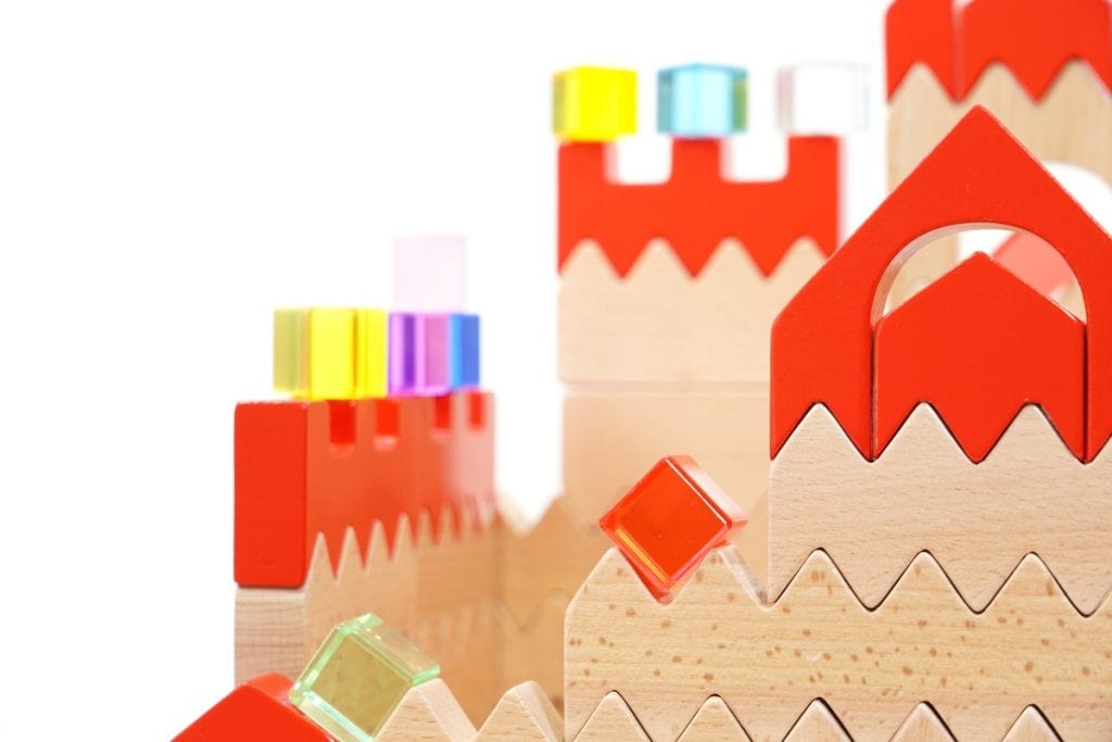 79-Piece Beechwood Castle & Acrylic Jewel Building Set