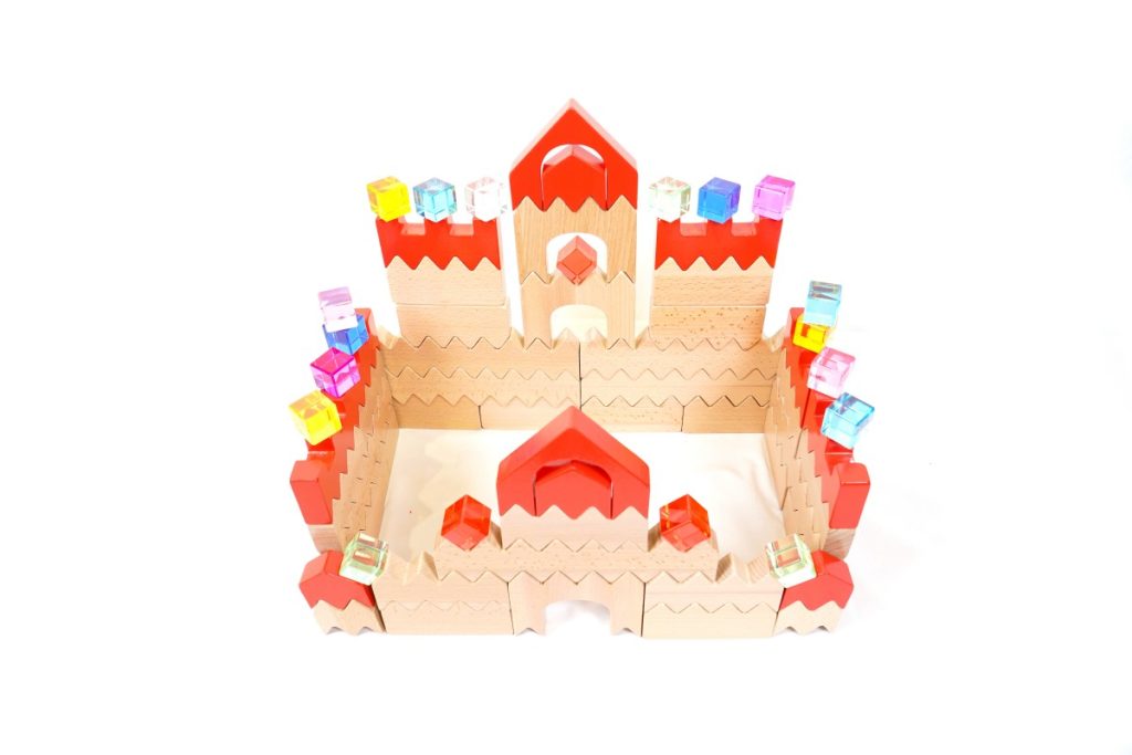 79-Piece Beechwood Castle & Acrylic Jewel Building Set