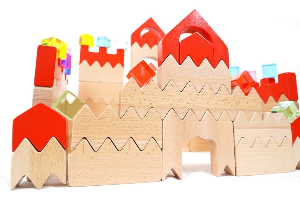 79-Piece Beechwood Castle & Acrylic Jewel Building Set