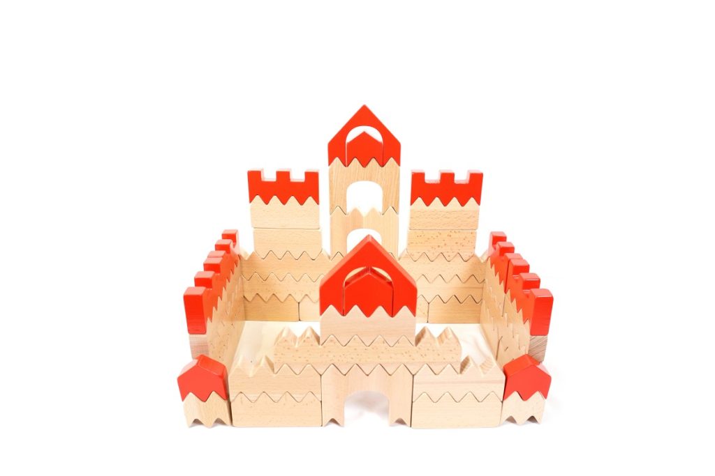 79-Piece Beechwood Castle & Acrylic Jewel Building Set
