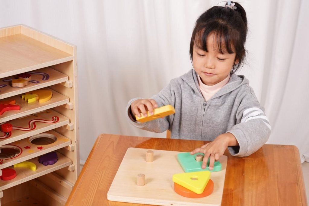 Mobile Montessori Learning Cabinet with Activity Boards