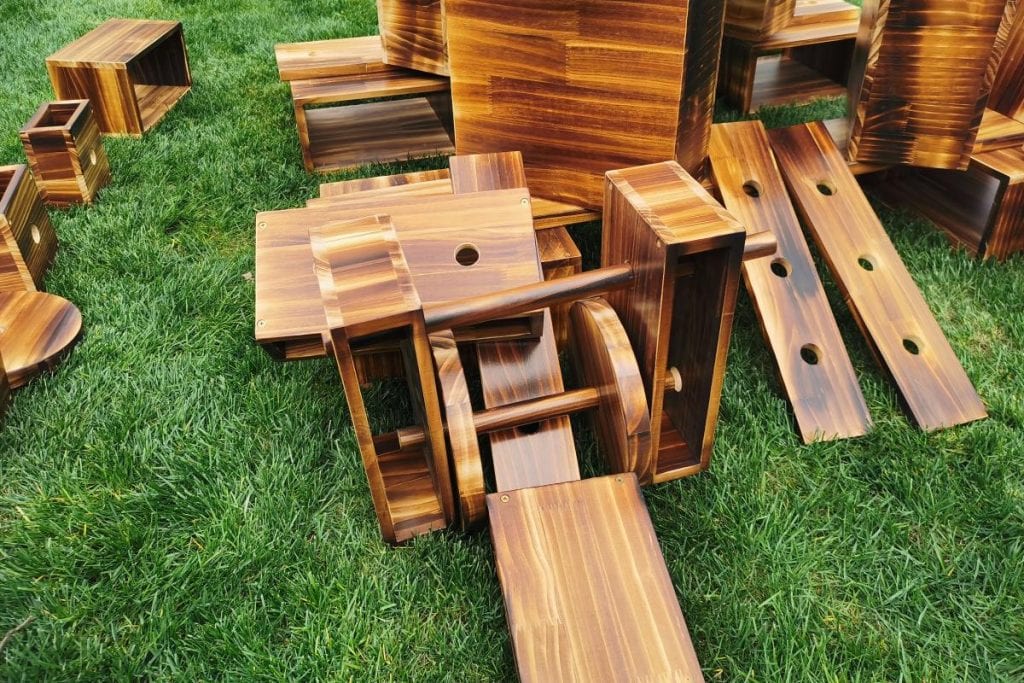 108-Piece Outdoor Hollow Blocks with Acrylic Panels