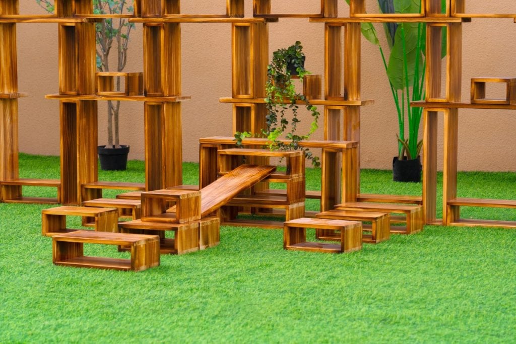 130-Piece Large Outdoor Hollow Blocks – Carbonized Finish