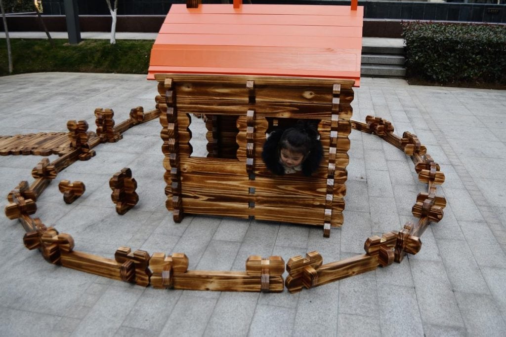208-Piece Outdoor Wooden Town Building Set
