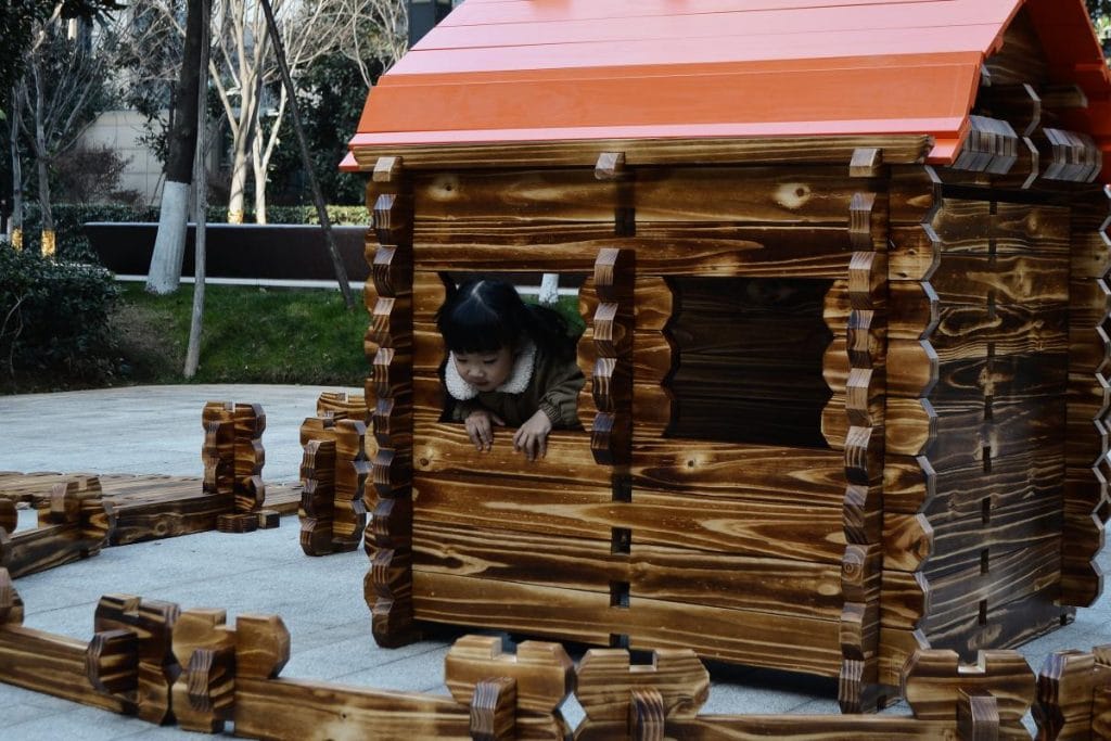 208-Piece Outdoor Wooden Town Building Set