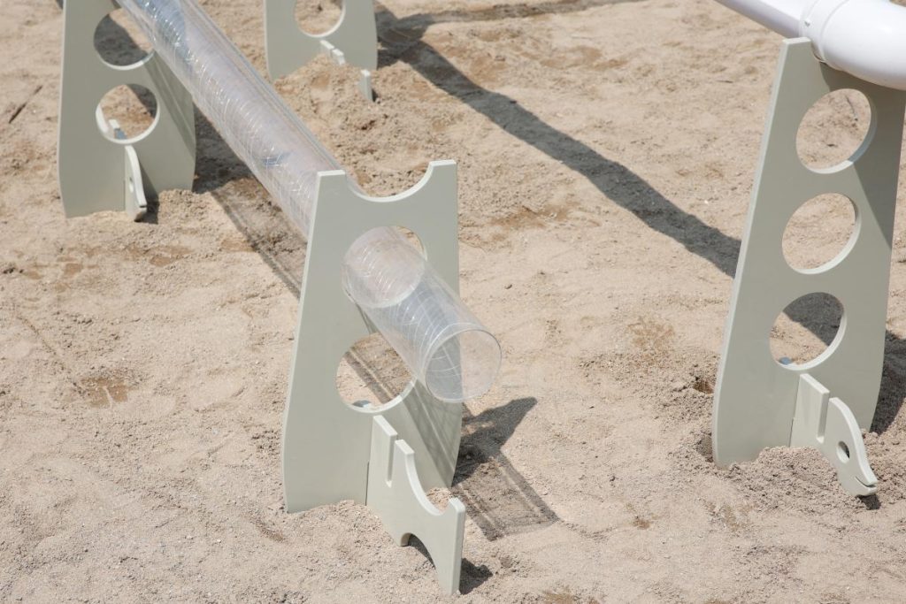 220-Piece Outdoor Sand & Water Play System – Blue Plywood Water Wheels