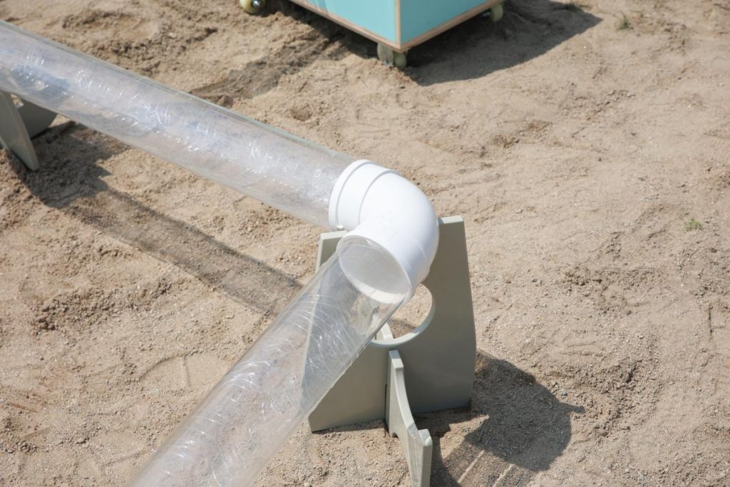 220-Piece Outdoor Sand & Water Play System – Blue Plywood Water Wheels