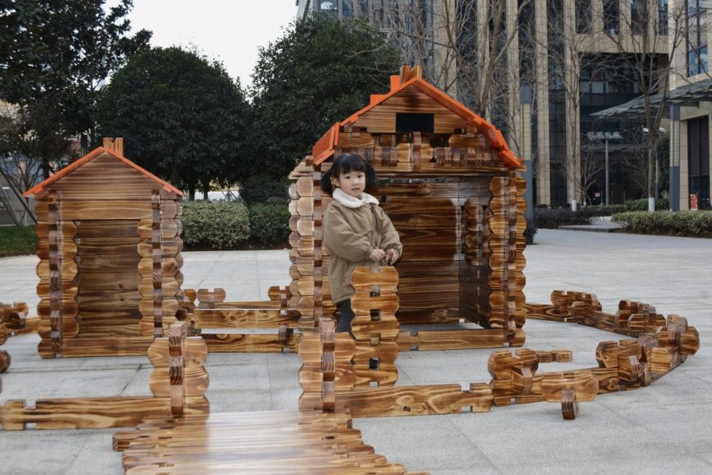 325-Piece Outdoor Wooden Town Building Set
