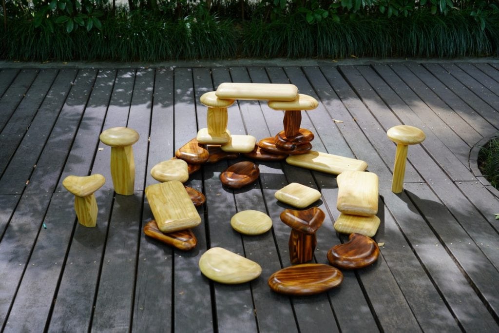 34-Piece Outdoor Pebble Building Blocks