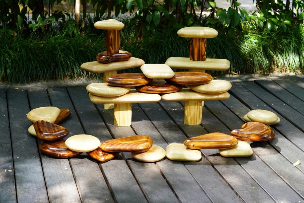 34-Piece Outdoor Pebble Building Blocks