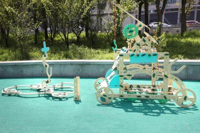 590-piece upgraded mechanical construction set for preschool STEAM engineering