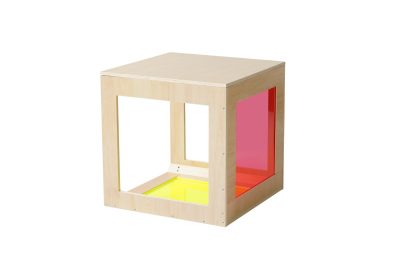 Acrylic Panel Toddler Climbing Cube with colored transparent sensory panels
