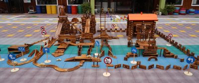 Outdoor Building Blocks Banner-1 Outdoor wooden building blocks for preschool construction play