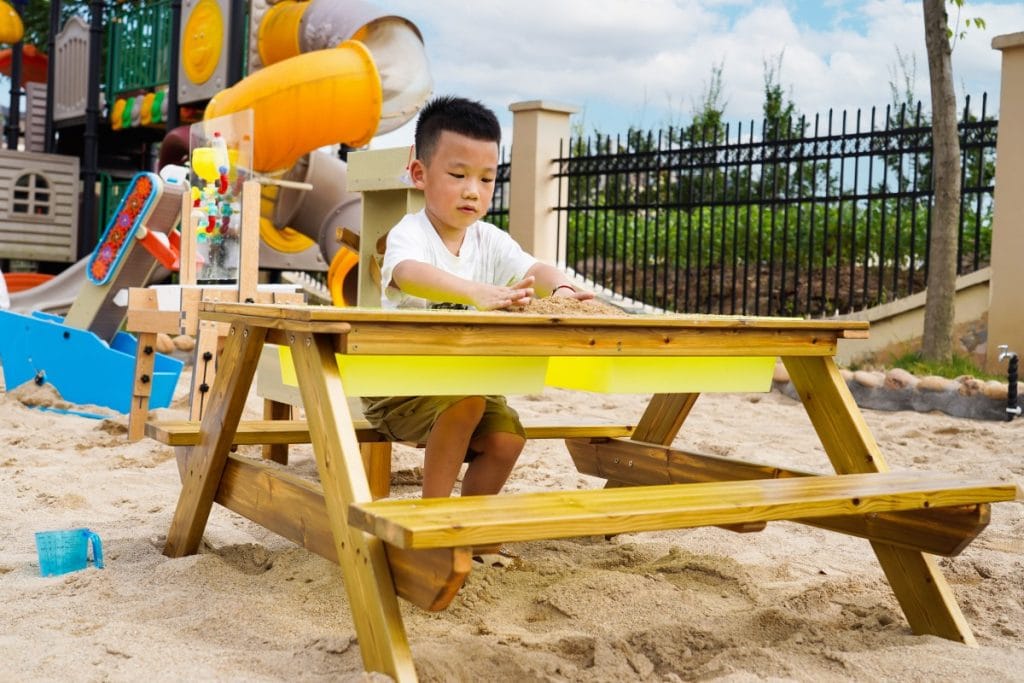 Outdoor Wooden Sand & Water Activity Table