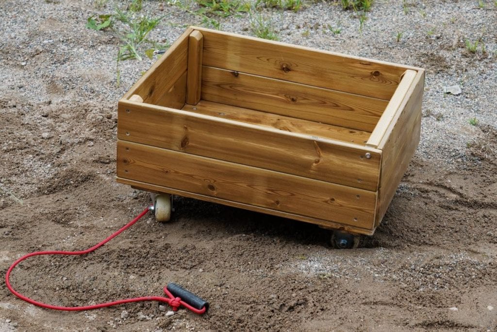 Outdoor Wooden Tipping Sand Cart