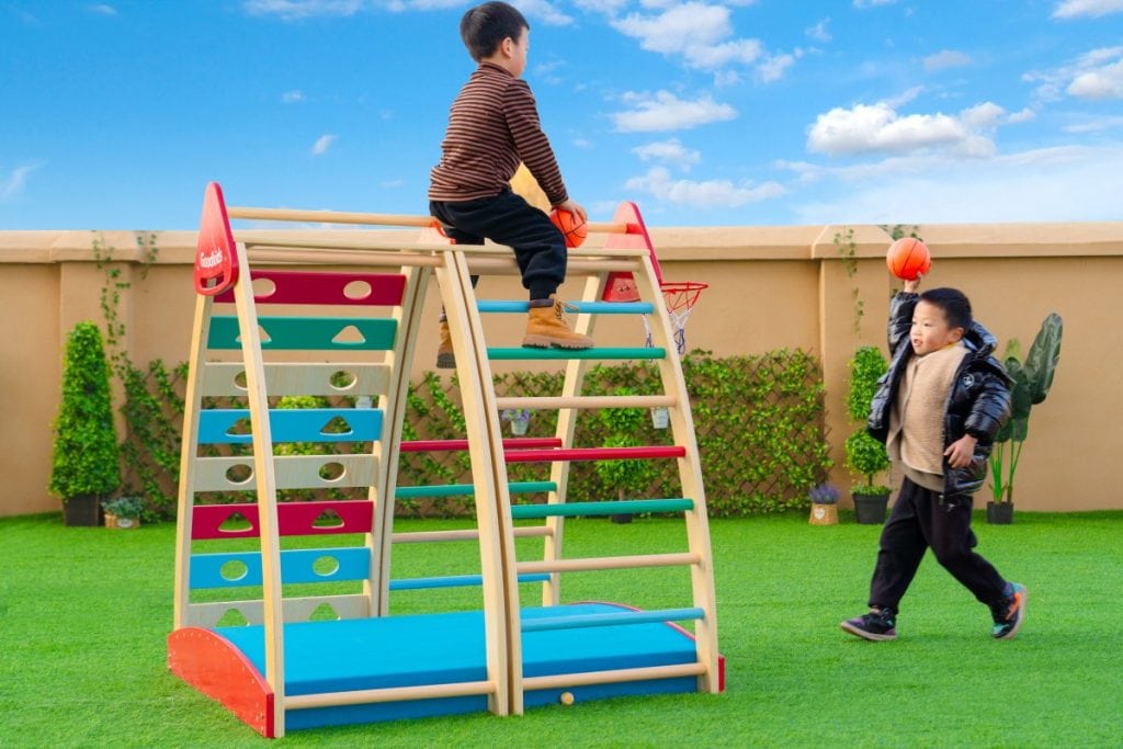 Rainbow Multi-Sided Toddler Climbing Frame