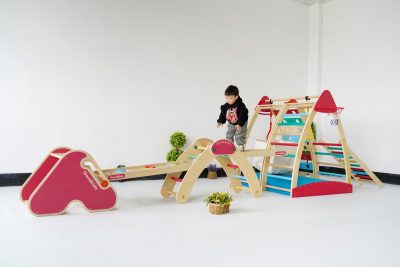 Toddler Gross Motor Climbing System Adventure Set with six modular climbing components