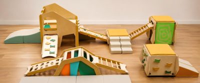 Toddler Indoor Sensory Exploration & Growth Playset Banner1(1) 100-Piece Chalkboard City & Road Building Blocks Set