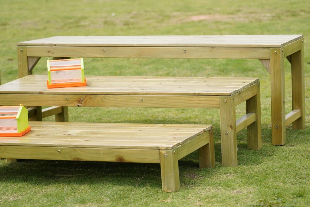 3-Piece Wooden Kids Outdoor Garden Bench Set