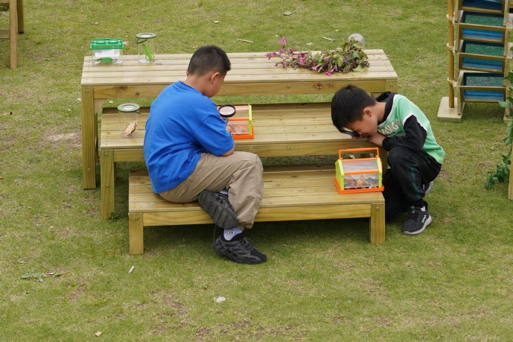 3-Piece Wooden Kids Outdoor Garden Bench Set